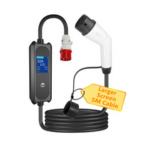 Nouvel état Portable Type 2 CEE 5 broches EV chargeur 5M/16ft réglable 11KW puissance de sortie 32A courant comprend un sac de rangement