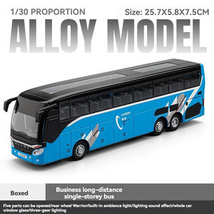 Autobús de Metal Fundido a Presión 1:32 CZ, Coche de Juguete de Aleación con Ruedas Móviles, Sonido y Luz, Puertas Abatibles, Modelo de Autobús de Juguete - Product Image 4