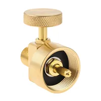 Adaptateur de valve pour bouteille de gaz propane 1LB avec filetage mâle 1/4"NPT et femelle M8*1 pour barbecue, brasero et réchaud DH (1 pièce)