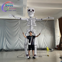 Costume de marche pour défilé d'Halloween, Homme-tête de mort, Marionnette squelette gonflable à éclairage LED, Homme citrouille à vendre