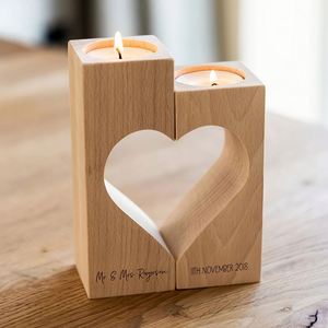 Square Wooden <b>Candle</b> Stand Custom Tealight Holder Engraved Design Home Decoration Anniversary <b>Wedding</b> <b>Gift</b> - Product Image 2