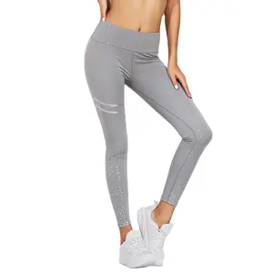 Pantalon de yoga sans couture de levage de hanche taille haute personnalisé nouvelle mode haute qualité or paillettes Fitness cyclisme femmes leggings de sport