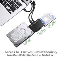 Convertidor USB 3.0 a IDE y SATA, Kit Adaptador de Disco Duro Externo, Cable de 2.5"/3.5"