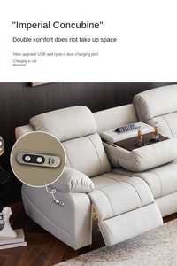 Sofá Reclinable Eléctrico de Cuero para Sala de Estar, Fabricante de Muebles Funcionales de <span class=keywords><strong>3</strong></span> <span class=keywords><strong>Plazas</strong></span>, Juego de Sofás Reclinables Eléctricos - Product Image 4