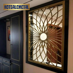 Divisor de Habitaciones de Acero Inoxidable con Corte Láser, Superficie Pulida, Deslizable, Diseño Art Deco Comercial - Product Image 6