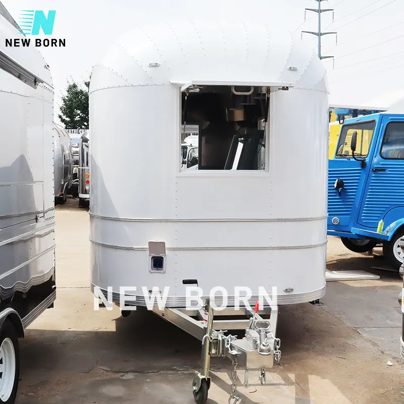 New Born Chinese Manufacturer American Standard Customized Mobile pizza BBQ Fried chicken food trailer For Sale