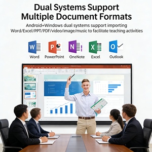 سبورة ذكية محمولة الكل في واحد بشاشة لمس تفاعلية 75 بوصة، تلفزيون بدقة 4K، 20 نقطة لمس بالأشعة تحت الحمراء، نظام أندرويد/ويندوز، ضمان لمدة عام - Product Image 4