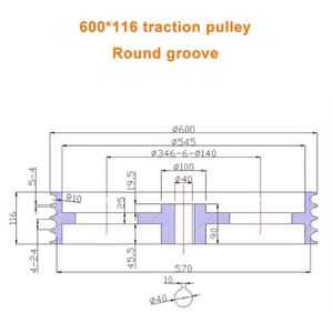 Polea de Tracción D600 de 4 Ranuras con Recubrimiento Cerámico/Acero Anodizado Duro - Product Image 6