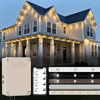 Éclairage de gouttière permanent sur rail en aluminium RGBW IP68 UCS2904 DC24V WiFi APP Commande vocale Synchronisation musicale 100 LED Décoration extérieure Garantie 3 ans