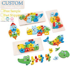 Éducation de la petite <span class=keywords><strong>enfance</strong></span> Puzzle stéréo 3D Animal Block Puzzle Traffic Cognition Puzzle Board Baby - Product Image 1