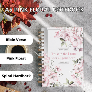 Carnet de voyage personnalisé A5 à spirale, design verset biblique, couverture rigide, 96 feuilles, impression numérique - Cadeau promotionnel pour usage professionnel - Product Image 2