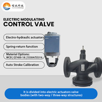 Vanne de régulation électrique électro-hydraulique 2800N AC24V 0-10V 4-20mA en fonte à brides pour eau, vapeur, chauffage collectif OEM