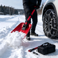 Pelle multifonctionnelle d'urgence pour véhicule, en alliage d'aluminium, pliable, pour la neige, la randonnée et le camping