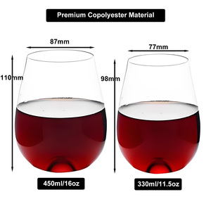 <span class=keywords><strong>Verre</strong></span> à vin sans pied en <span class=keywords><strong>plastique</strong></span> de qualité supérieure, résistant aux chocs, en copolyester, avec logo personnalisé, couleur et taille au choix - Product Image 3