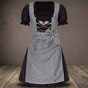 Disfraz de Dirndl Oktoberfest para mujer, traje tradicional de señora bávaro, ropa verde a cuadros para discoteca, Carnaval, Halloween, vestido de fiesta de lujo - Product Image 3