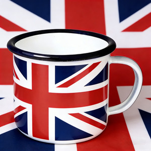 12oz 16oz Factory Direct <strong>Cheap</strong> Price <strong>UK</strong> Flag logo Variety Color Eco-friendly Custom White Coffee Beer <strong>Wine</strong> Enamel Metal Cup Mug - Product Image 1