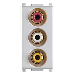 ซ็อกเก็ตเชื่อมต่ออาร์ซีเอ 3 พอร์ตแผงอินพุตวิดีโอเสียงสีเงิน - Product Image 1