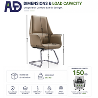 Chaise de bureau de direction Aston S-081C, moderne, luxueuse, ergonomique, dossier haut, cuir véritable, chrome, mousse, hauteur réglable, pivotante