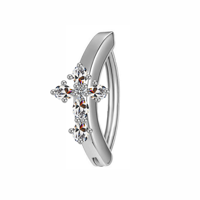 silver cross clip on