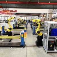 Estación de Soldadura Robótica Industrial con Brazo Robótico de Seis Ejes, PLC, Motor, Posicionador de Cabezal y Contrapunto para Vigas Largas, Tuberías y Estructuras