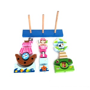 Venta al por mayor juego de simulación niños juguete educativo pirata de madera bloques de apilamiento juegos para niños Juguetes - Product Image 3