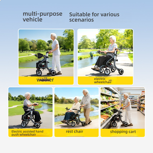 Aide à la marche électrique légère multifonctionnelle pliante pour personnes âgées handicapées disponible Durée de vie de la batterie élevée Vente à chaud - Product Image 2