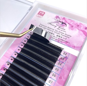 Tự nhiên CD 8-14mm đen DD lông mi mở rộng đáng yêu handmade ưa thích lông mi YY Lash bó dễ dàng Fan Lash cụm Dài CC 25mm mix - Product Image 1