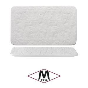 Plateau de service blanc effet pierre Erosion 25 × 15 cm en porcelaine M1934 - Product Image 4
