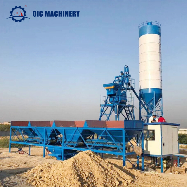 Stationary 25m3/h Concrete Batching Plant Full-automatic Control System CE Certified Heavy Duty Structure for Production Line