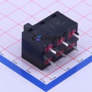 V80202MS02QE Slide Switch Through hole Component (THT) Switch Double Pole Double Throw Rectangle Pin Header PC Pin 7.36mm - Product Image 1