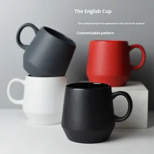 Large-Capacity Ceramic Mug Modern Design Wholesale Coffee Milk Cups Printable Logo for Advertising for Household Breakfast Use