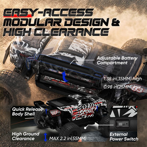 รถบรรทุกมอนสเตอร์บังคับวิทยุ JIUSI SC10 1/10 4WD Brushless RC ความเร็ว 80 กม./ชม. แบตเตอรี่ 3S Lipo สำหรับขับขี่ออฟโรด รถบังคับวิทยุสำหรับผู้ใหญ่ - Product Image 4