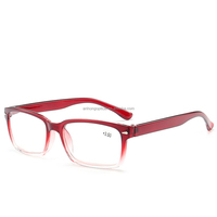Prêt à expédier gris noir rouge Rectangle lunettes de lecture pour femmes et hommes léger rétro PC cadre pas cher accessoire