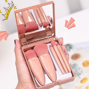 Ensemble de 5 pinceaux de <span class=keywords><strong>maquillage</strong></span> de voyage écologiques portables, <span class=keywords><strong>pinceau</strong></span> plat carré compatible avec l'eye-liner, pour le blush, la poudre libre - Product Image 2