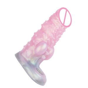 FAAK Adult Sexspielzeug Silikon hülle für Männer Verzögerung Ejakulation Große Größe Wolf Zähne Penis Ärmel Männliche Penis vergrößerung - Product Image 6