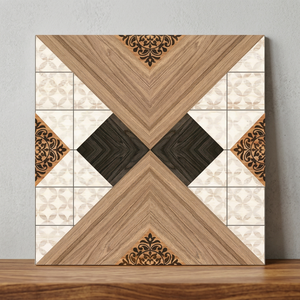 Carreaux de sol en céramique numérique émaillée effet bois rustique 40x40cm, porcelaine vitrifiée pour design intérieur - Product Image 1