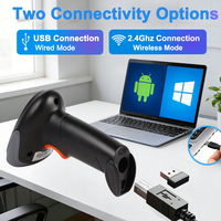 Lecteur de codes-barres sans fil portable W41-22 à longue portée avec USB Bluetooth 1D 2D pour supermarché