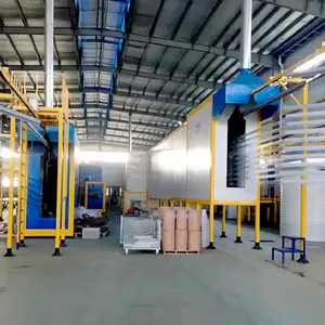 Automatic Aluminum Profile Powder Coating Spray Painting Line with Conveyor Chain System