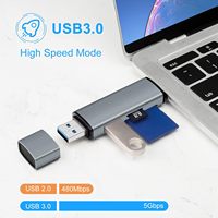 Lector de Tarjetas SD SYONG Pequeño con Doble Cabezal USB C y USB A, USB 3.0 de 5 Gbps, 5 en 1, Compatible con MacBook Tipo C, Teléfonos y Hub USB
