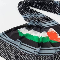 Vente en gros – Nouveauté 2025 – Foulard Keffiyeh en mousseline pour femme, sur mesure, avec coutures soignées, hijab long imprimé, écharpe drapeau palestinien pour femme