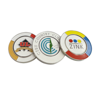 Marqueur de balle de golf personnalisé en alliage de zinc et fer avec placage nickel brillant, clip pour chapeau, base de 35 mm, hauteur de 24 mm, 42 g
