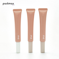 Tube personnalisé pour crème contour des yeux/brillant à lèvres/huile essentielle avec bouchon à vis - Emballage cosmétique PE 15 ml, embout oblique de 19 mm de diamètre, sérigraphie