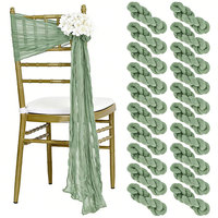 Élégantes nœuds de chaise en gaze froissée 40 cm * 275 cm pour la décoration de mariages et de fêtes