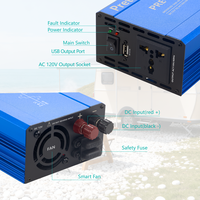 Pretiosus onduleur 500W convertisseur onduleur modifié onduleur à onde sinusoïdale onduleur DC12v à AC120v 60Hz avec ventilateur intelligent USB