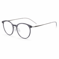Monture de lunettes ronde en titane pour femmes, style rétro, lunettes optiques anti-lumière bleue.