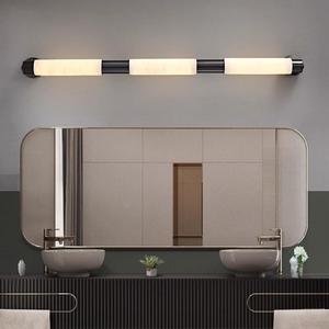 Lámpara de Pared Moderna de Mármol, Aplique Vertical Largo de Cobre para Sala de Estar, Pasillo o Espejo - Product Image 2