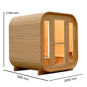 غرفة ساونا خارجية بتصميم حديث 4 أشخاص خشب بخار جاف مع ساونا - Product Image 1