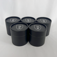 Tube de stockage de carton de papier Kraft noir écologique pour l'emballage cadeau de cylindre personnalisé de nourriture pot de papier étanche à l'humidité