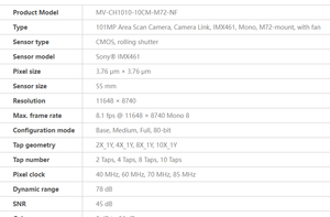 กล้อง HIKROBOT รุ่น MV-CH1010 ซีรีส์ 101MP กล้องเชื่อมต่อสำหรับงานอุตสาหกรรม กล้องสแกนพื้นที่ กล้องวิชันซิสเต็มแบบ CMOS กล้องแบบ Rolling Shutter - Product Image 4