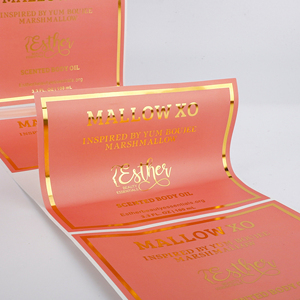 Impression d'étiquettes cosmétiques écologiques durables personnalisées, impression de logo en feuille d'or, autocollants en vinyle imperméables pour les soins de la peau, emballage d'huile corporelle - Product Image 3